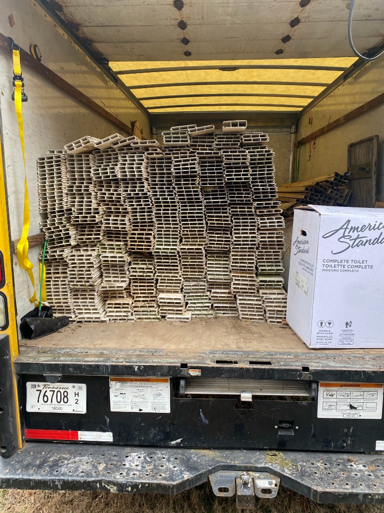 Truck fully loaded with materials